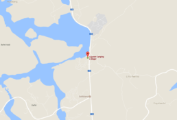 Lagunen Camping & Stugor utplacerat på en karta där man kan se läget nära Strömstad i Norra Bohuslän.
